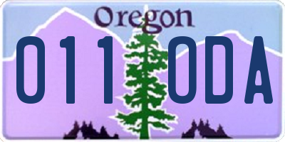 OR license plate 011ODA