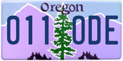 OR license plate 011ODE