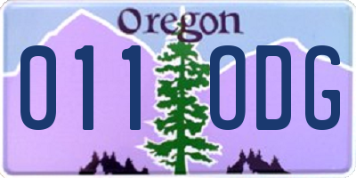 OR license plate 011ODG