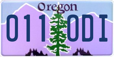 OR license plate 011ODI