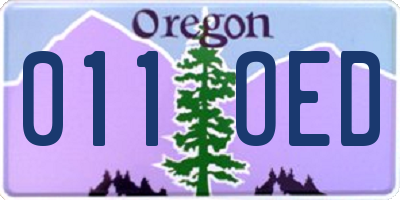 OR license plate 011OED