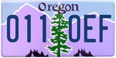 OR license plate 011OEF