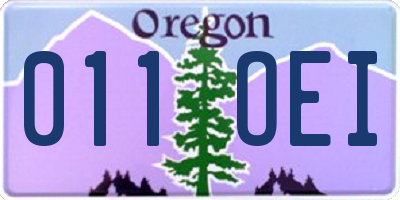 OR license plate 011OEI