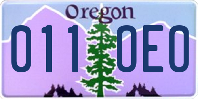 OR license plate 011OEO