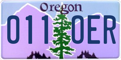 OR license plate 011OER