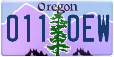 OR license plate 011OEW