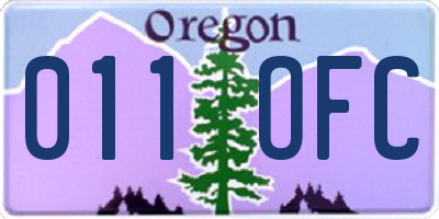 OR license plate 011OFC