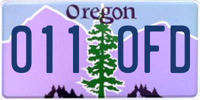 OR license plate 011OFD