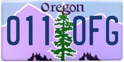 OR license plate 011OFG