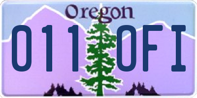 OR license plate 011OFI