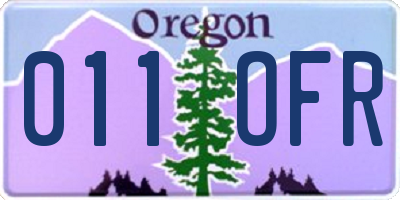 OR license plate 011OFR