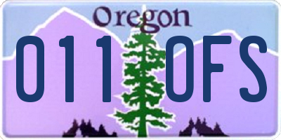 OR license plate 011OFS