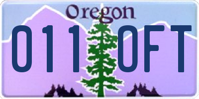 OR license plate 011OFT