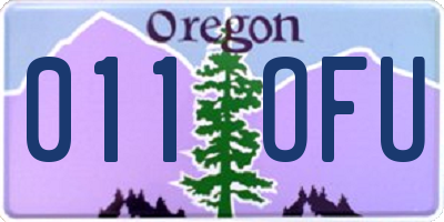 OR license plate 011OFU