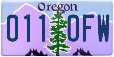 OR license plate 011OFW