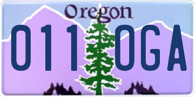 OR license plate 011OGA