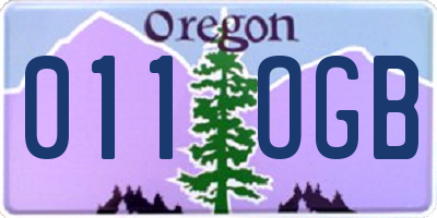 OR license plate 011OGB