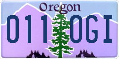 OR license plate 011OGI
