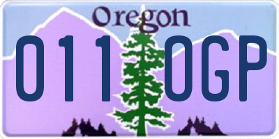 OR license plate 011OGP