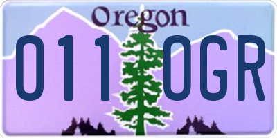 OR license plate 011OGR