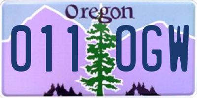 OR license plate 011OGW