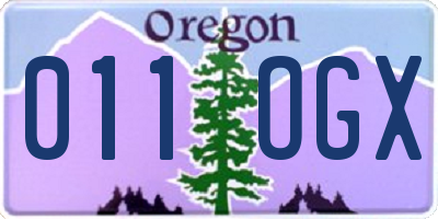 OR license plate 011OGX
