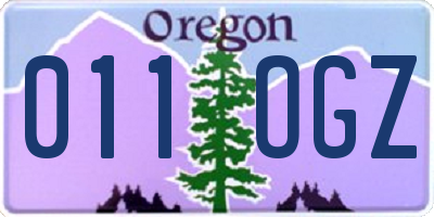 OR license plate 011OGZ