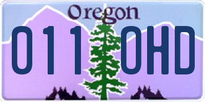 OR license plate 011OHD