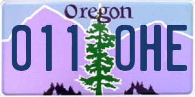 OR license plate 011OHE
