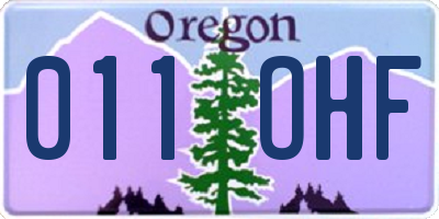 OR license plate 011OHF