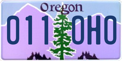 OR license plate 011OHO