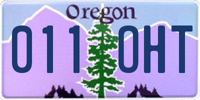 OR license plate 011OHT