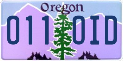 OR license plate 011OID