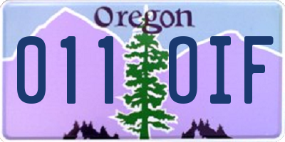 OR license plate 011OIF