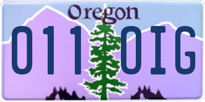 OR license plate 011OIG