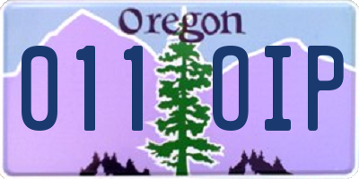OR license plate 011OIP