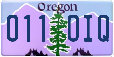 OR license plate 011OIQ