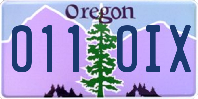 OR license plate 011OIX