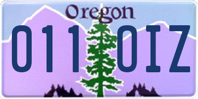 OR license plate 011OIZ