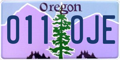 OR license plate 011OJE