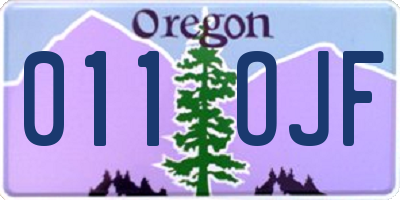 OR license plate 011OJF