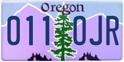 OR license plate 011OJR