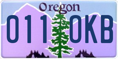 OR license plate 011OKB