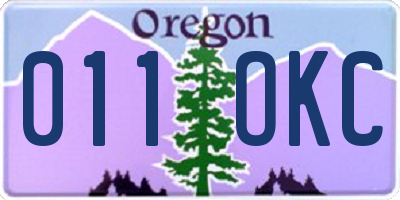 OR license plate 011OKC