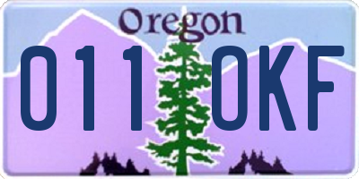 OR license plate 011OKF