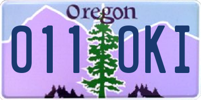 OR license plate 011OKI