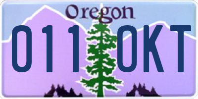 OR license plate 011OKT
