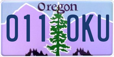 OR license plate 011OKU
