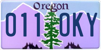 OR license plate 011OKY