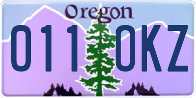 OR license plate 011OKZ
